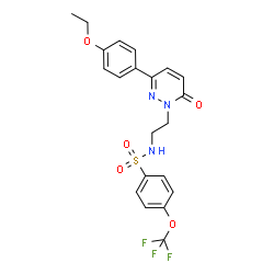 ChemSpider 2D Image | N-{2-[3-(4-Ethoxyphenyl)-6-oxo-1(6H)-pyridazinyl]ethyl}-4-(trifluoromethoxy)benzenesulfonamide | C21H20F3N3O5S