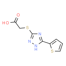 ChemSpider 2D Image | {[5-(2-Thienyl)-1H-1,2,4-triazol-3-yl]sulfanyl}acetic acid | C8H7N3O2S2