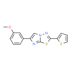 ChemSpider 2D Image | 6-(3-Methoxyphenyl)-2-(2-thienyl)imidazo[2,1-b][1,3,4]thiadiazole | C15H11N3OS2