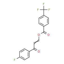 ChemSpider 2D Image | 3-(4-Fluorophenyl)-3-oxo-1-propen-1-yl 4-(trifluoromethyl)benzoate | C17H10F4O3