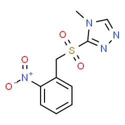 ChemSpider 2D Image | 4-Methyl-3-[(2-nitrobenzyl)sulfonyl]-4H-1,2,4-triazole | C10H10N4O4S