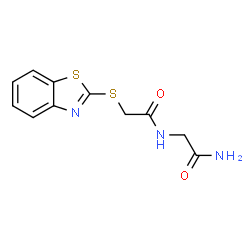 ChemSpider 2D Image | N~2~-[(1,3-Benzothiazol-2-ylsulfanyl)acetyl]glycinamide | C11H11N3O2S2