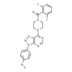 ChemSpider 2D Image | (2,6-Difluorophenyl){4-[3-(4-methoxyphenyl)-3H-[1,2,3]triazolo[4,5-d]pyrimidin-7-yl]-1-piperazinyl}methanone | C22H19F2N7O2