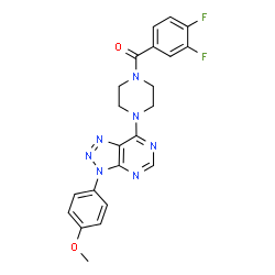ChemSpider 2D Image | (3,4-Difluorophenyl){4-[3-(4-methoxyphenyl)-3H-[1,2,3]triazolo[4,5-d]pyrimidin-7-yl]-1-piperazinyl}methanone | C22H19F2N7O2
