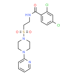 ChemSpider 2D Image | 2,4-Dichloro-N-(2-{[4-(2-pyridinyl)-1-piperazinyl]sulfonyl}ethyl)benzamide | C18H20Cl2N4O3S