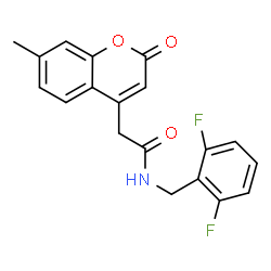 ChemSpider 2D Image | N-(2,6-Difluorobenzyl)-2-(7-methyl-2-oxo-2H-chromen-4-yl)acetamide | C19H15F2NO3