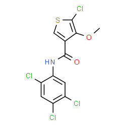 ChemSpider 2D Image | 5-Chloro-4-methoxy-N-(2,4,5-trichlorophenyl)-3-thiophenecarboxamide | C12H7Cl4NO2S