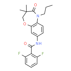 ChemSpider 2D Image | N-(3,3-Dimethyl-4-oxo-5-propyl-2,3,4,5-tetrahydro-1,5-benzoxazepin-8-yl)-2,6-difluorobenzamide | C21H22F2N2O3