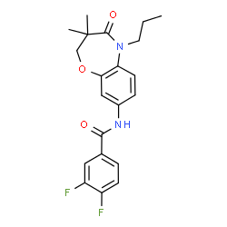 ChemSpider 2D Image | N-(3,3-Dimethyl-4-oxo-5-propyl-2,3,4,5-tetrahydro-1,5-benzoxazepin-8-yl)-3,4-difluorobenzamide | C21H22F2N2O3