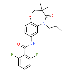 ChemSpider 2D Image | N-(3,3-Dimethyl-4-oxo-5-propyl-2,3,4,5-tetrahydro-1,5-benzoxazepin-7-yl)-2,6-difluorobenzamide | C21H22F2N2O3