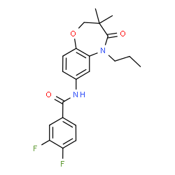 ChemSpider 2D Image | N-(3,3-Dimethyl-4-oxo-5-propyl-2,3,4,5-tetrahydro-1,5-benzoxazepin-7-yl)-3,4-difluorobenzamide | C21H22F2N2O3