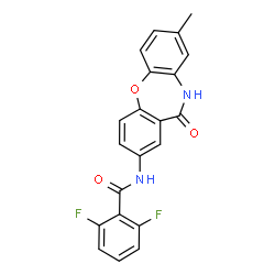 ChemSpider 2D Image | 2,6-Difluoro-N-(8-methyl-11-oxo-10,11-dihydrodibenzo[b,f][1,4]oxazepin-2-yl)benzamide | C21H14F2N2O3