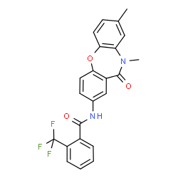ChemSpider 2D Image | N-(8,10-Dimethyl-11-oxo-10,11-dihydrodibenzo[b,f][1,4]oxazepin-2-yl)-2-(trifluoromethyl)benzamide | C23H17F3N2O3