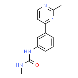 ChemSpider 2D Image | 1-Methyl-3-[3-(2-methyl-4-pyrimidinyl)phenyl]urea | C13H14N4O