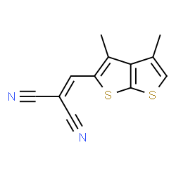 ChemSpider 2D Image | [(3,4-Dimethylthieno[2,3-b]thiophen-2-yl)methylene]malononitrile | C12H8N2S2