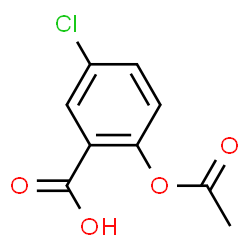 ChemSpider 2D Image | 2-Acetoxy-5-chlorobenzoic acid | C9H7ClO4