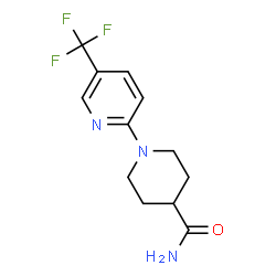 ChemSpider 2D Image | 1-[5-(trifluoromethyl)-2-pyridyl]piperidine-4-carboxamide | C12H14F3N3O