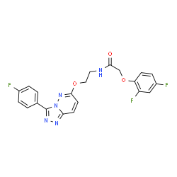 ChemSpider 2D Image | 2-(2,4-Difluorophenoxy)-N-(2-{[3-(4-fluorophenyl)[1,2,4]triazolo[4,3-b]pyridazin-6-yl]oxy}ethyl)acetamide | C21H16F3N5O3