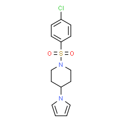 ChemSpider 2D Image | 1-[(4-Chlorophenyl)sulfonyl]-4-(1H-pyrrol-1-yl)piperidine | C15H17ClN2O2S