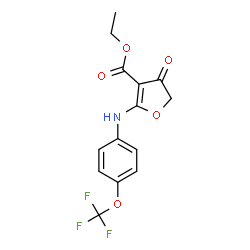 ChemSpider 2D Image | ethyl 4-oxo-2-[4-(trifluoromethoxy)anilino]-4,5-dihydrofuran-3-carboxylate | C14H12F3NO5