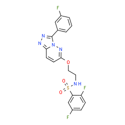 ChemSpider 2D Image | 2,5-Difluoro-N-(2-{[3-(3-fluorophenyl)[1,2,4]triazolo[4,3-b]pyridazin-6-yl]oxy}ethyl)benzenesulfonamide | C19H14F3N5O3S