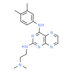 ChemSpider 2D Image | N~2~-[2-(Dimethylamino)ethyl]-N~4~-(3,4-dimethylphenyl)-2,4-pteridinediamine | C18H23N7