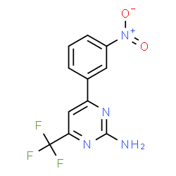 ChemSpider 2D Image | 4-(3-Nitrophenyl)-6-(trifluoromethyl)-2-pyrimidinamine | C11H7F3N4O2