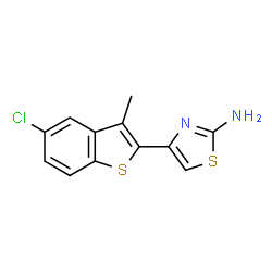 ChemSpider 2D Image | 4-(5-Chloro-3-methyl-1-benzothiophen-2-yl)-1,3-thiazol-2-amine | C12H9ClN2S2
