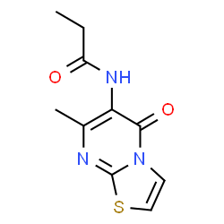 ChemSpider 2D Image | N-(7-Methyl-5-oxo-5H-[1,3]thiazolo[3,2-a]pyrimidin-6-yl)propanamide | C10H11N3O2S