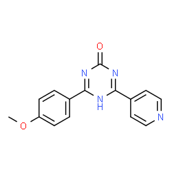 ChemSpider 2D Image | 4-(4-methoxyphenyl)-6-pyridin-4-yl-1,3,5-triazin-2(3H)-one | C15H12N4O2