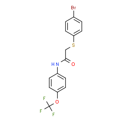 ChemSpider 2D Image | N1-[4-(trifluoromethoxy)phenyl]-2-[(4-bromophenyl)thio]acetamide | C15H11BrF3NO2S