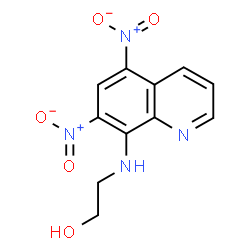 ChemSpider 2D Image | 2-[(5,7-Dinitro-8-quinolinyl)amino]ethanol | C11H10N4O5