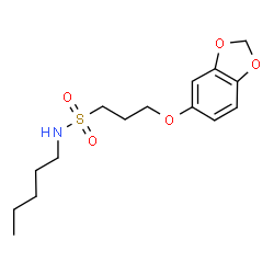 ChemSpider 2D Image | 3-(1,3-Benzodioxol-5-yloxy)-N-pentyl-1-propanesulfonamide | C15H23NO5S