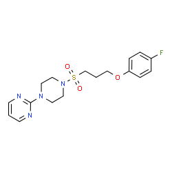 ChemSpider 2D Image | 2-(4-{[3-(4-Fluorophenoxy)propyl]sulfonyl}-1-piperazinyl)pyrimidine | C17H21FN4O3S