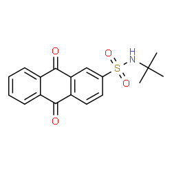 ChemSpider 2D Image | 9,10-Dioxo-9,10-dihydro-anthracene-2-sulfonic acid tert-butylamide | C18H17NO4S