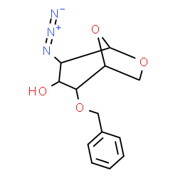 ChemSpider 2D Image | 4-Azido-2-(benzyloxy)-6,8-dioxabicyclo[3.2.1]octan-3-ol | C13H16N3O4
