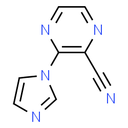 ChemSpider 2D Image | 3-(1H-Imidazol-1-yl)-2-pyrazinecarbonitrile | C8H5N5