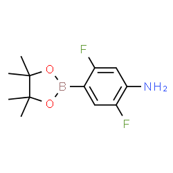 ChemSpider 2D Image | 2,5-Difluoro-4-(4,4,5,5-tetramethyl-1,3,2-dioxaborolan-2-yl)aniline | C12H16BF2NO2