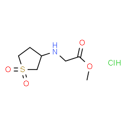 ChemSpider 2D Image | Methyl N-(1,1-dioxidotetrahydro-3-thiophenyl)glycinate hydrochloride (1:1) | C7H14ClNO4S