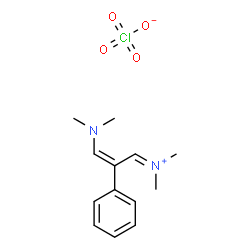 ChemSpider 2D Image | (2Z)-3-(Dimethylamino)-N,N-dimethyl-2-phenyl-2-propen-1-iminium perchlorate | C13H19ClN2O4