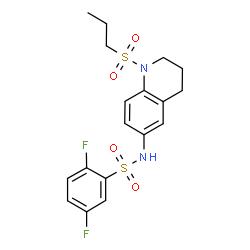 ChemSpider 2D Image | 2,5-Difluoro-N-[1-(propylsulfonyl)-1,2,3,4-tetrahydro-6-quinolinyl]benzenesulfonamide | C18H20F2N2O4S2
