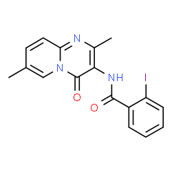 ChemSpider 2D Image | N-(2,7-Dimethyl-4-oxo-4H-pyrido[1,2-a]pyrimidin-3-yl)-2-iodobenzamide | C17H14IN3O2
