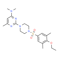 ChemSpider 2D Image | 2-{4-[(4-Ethoxy-3,5-dimethylphenyl)sulfonyl]-1-piperazinyl}-N,N,6-trimethyl-4-pyrimidinamine | C21H31N5O3S