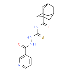ChemSpider 2D Image | N-{[2-(Pyridin-3-ylcarbonyl)hydrazino]carbothioyl}adamantane-1-carboxamide | C18H22N4O2S