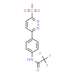 ChemSpider 2D Image | 2,2,2-Trifluoro-N-{4-[6-(methylsulfonyl)-3-pyridazinyl]phenyl}acetamide | C13H10F3N3O3S