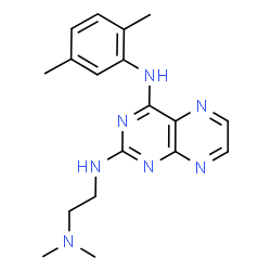 ChemSpider 2D Image | N~2~-[2-(Dimethylamino)ethyl]-N~4~-(2,5-dimethylphenyl)-2,4-pteridinediamine | C18H23N7