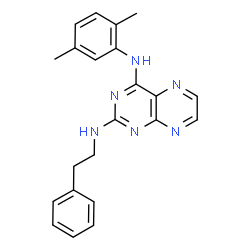 ChemSpider 2D Image | N~4~-(2,5-Dimethylphenyl)-N~2~-(2-phenylethyl)-2,4-pteridinediamine | C22H22N6