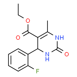 ChemSpider 2D Image | Ethyl 4-(2-fluorophenyl)-6-methyl-2-oxo-1,2,3,4-tetrahydro-5-pyrimidinecarboxylate | C14H15FN2O3