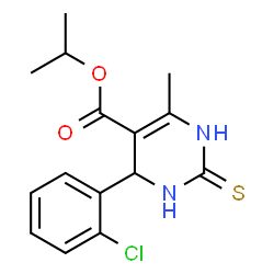 ChemSpider 2D Image | Isopropyl 6-(2-chlorophenyl)-4-methyl-2-sulfanyl-1,6-dihydropyrimidine-5-carboxylate | C15H17ClN2O2S