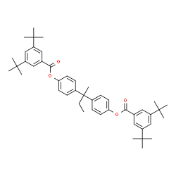 ChemSpider 2D Image | 2,2-Butanediyldi-4,1-phenylene bis[3,5-bis(2-methyl-2-propanyl)benzoate] | C46H58O4